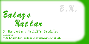 balazs matlar business card